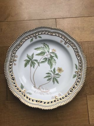 Royal Copenhagen Flora Danica Dinner Plate Anemone Ranunculoidi Nemorosa Perfect