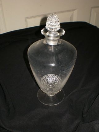 Rene R Lalique Made In France 10 " Clear Hobnail Glass Bottle Nippon Decanter