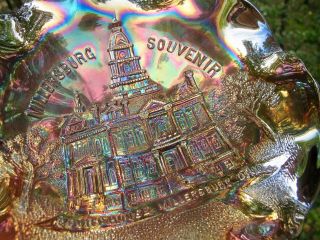 Millersburg Courthouse Antique Carnival Art Glass Bowl Iridescent Amethyst Wow