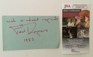 Mister Fred Rogers Signed Autographed 3.  25 X 5.  5 Album Page Jsa Certified