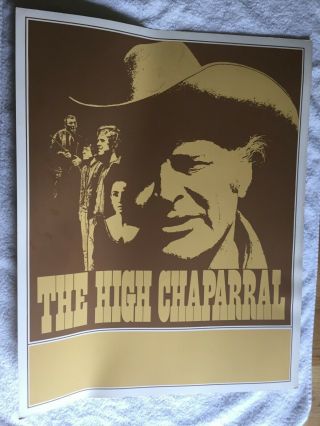 Rare " The High Chaparral " Poster Nbc Promotional 1960s 22x28 " Tv Show