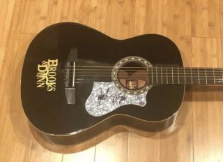 Brooks & Dunn Signed Autographed Black Acoustic Guitar W/,