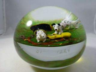Jim Donofrio Dalmation Puppies Glass Paperweight 11