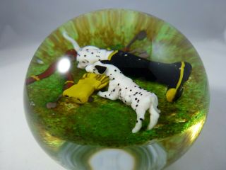 Jim Donofrio Dalmation Puppies Glass Paperweight 6