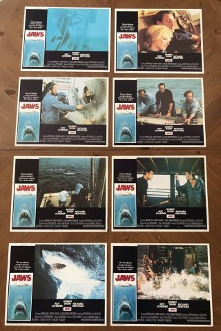 Jaws 1975 Lobby Cards 11x14 Nm - Spielberg