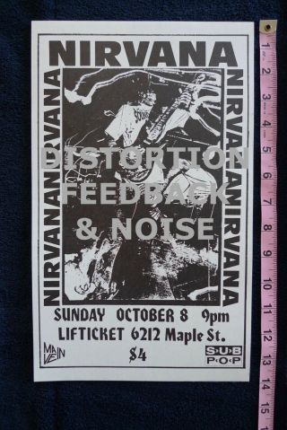 Nirvana - Flyer From 1989 - Sub Pop