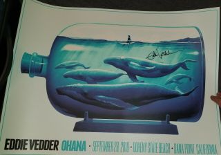 Signed Eddie Vedder Ohana Festival 2019 Poster Justin Erickson Print Pj Numbered