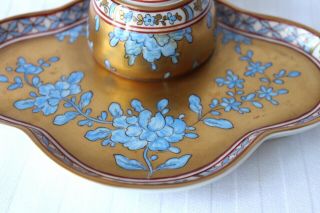 Antique Dresden Carl Thieme porcelain inkwell tray c 1900 5