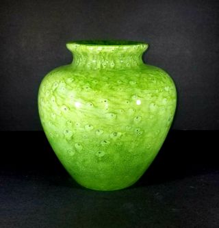 8 1/2 Inches Carder Steuben 2683 Green Cluthra Rose Jar Vase At