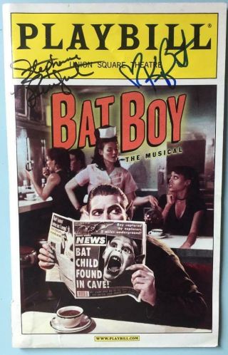 Bat Boy: The Musical Color Playbill Signed Kerry Butler Stephanie Kurtzuba 2001