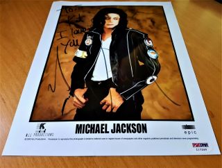 100 MICHAEL JACKSON HAND - SIGNED PROMOTIONAL PHOTO autograph smile lp 10