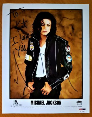 100 Michael Jackson Hand - Signed Promotional Photo Autograph Smile Lp