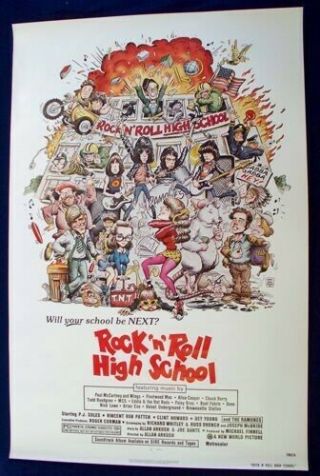 Rock & Roll High School Rare Rolled 27x41 Movie Poster 1979 Romones