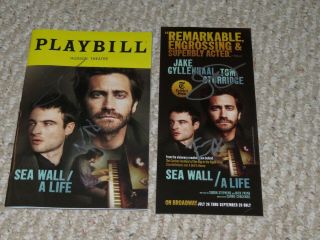 Jake Gyllenhaal Tom Sturridge Signed Sea Wall A Life Broadway Playbill Flyer