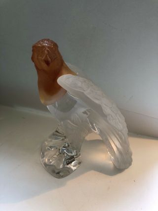 RARE Daum Nancy France Rare Amber Eagle Figurine Sculpture Box WA10 2