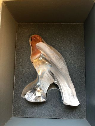 RARE Daum Nancy France Rare Amber Eagle Figurine Sculpture Box WA10 3