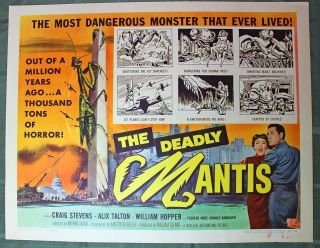 The Deadly Mantis (universal International,  1957) Us Half Sheet 22 " X 28 " Mov.