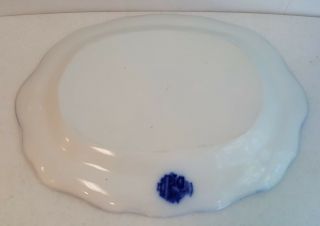 Antique Ridgway Staffordshire Flow Blue Turkey Platter & 12 Dinner Plates 3