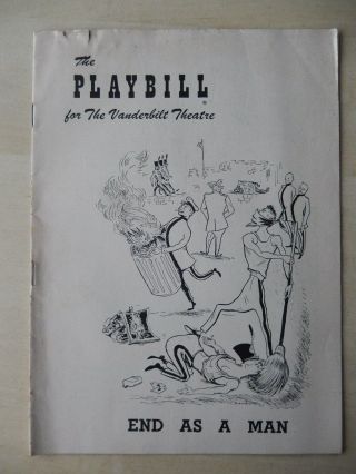 October 19th,  1953 - Vanderbilt Theatre Playbill - End As A Man - Ben Gazzara
