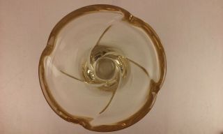DAUM NANCY FRANCE ART GLASS VASE CLEAR GOLD COLOR ART DECO MID CENTURY MODERN 10