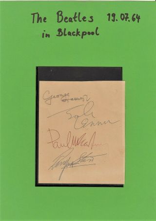 Authentic Beatles Autograph 1964 / All Members / Personally Collected