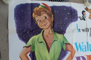 Vintage 1969 Walt Disney ' s Peter Pan 6 Sheet 84 x 84 
