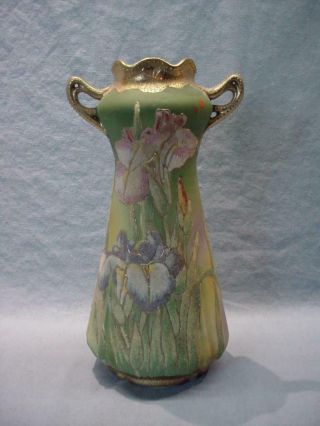 Antique Nippon " Coralene " Porcelain Japanese Vase - U.  S.  Patent 1909