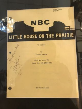 Michael Landon Signed Little House On The Praire Script Letter & Envelope Framed 4
