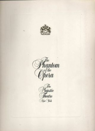 " Phantom Of The Opera " 1988 Obc Souvenir Program Michael Crawford,  Brightman