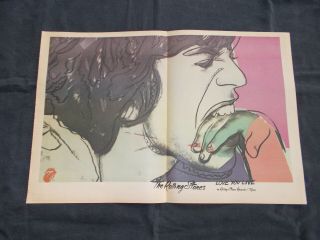 ,  1977 Rolling Stones Poster Love You Live Album By Andy Warhol