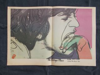 ,  1977 ROLLING STONES Poster Love You Live Album by Andy Warhol 2