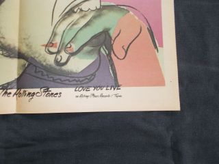 ,  1977 ROLLING STONES Poster Love You Live Album by Andy Warhol 3