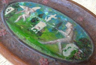 Rare G Argy Rousseau French Art Deco Nouveau Glass Pate de Verre Nude Fairies 3