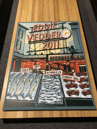 Eddie Vedder / Pearl Jam Benaroya Hall 2011 Poster / Munk One Se.  Rare