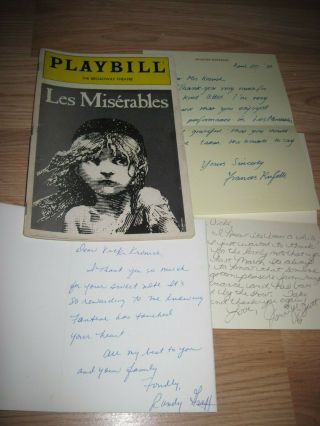 1987 Les Misérables Signed Playbill/frances Ruffelle/randy Graff/jennifer Butt