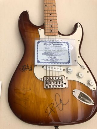 Robert Plant,  Jimmy Page & John Paul Jones autographed guitar 2