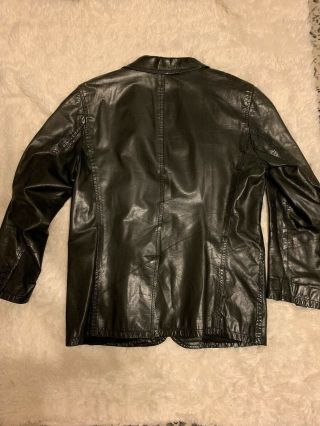 David Sylvian Vintage Black Prada Lambs leather Jacket 5