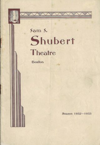 Helen Morgan " Show Boat " Sammy White / Jerome Kern 1932 Boston Playbill