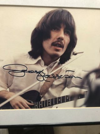 The Beatles George Harrison Signed / Autographed Picture.  8x10 Framed.