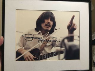 The BEATLES GEORGE HARRISON Signed / Autographed Picture.  8x10 framed. 3