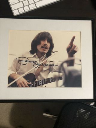 The BEATLES GEORGE HARRISON Signed / Autographed Picture.  8x10 framed. 5