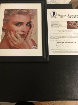 Autographed Madonna 8x10 Photo Framed Beckett Certified Signed Full Letter
