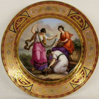Antique Royal Vienna Scenic Porcelain Cabinet Plate Grazien
