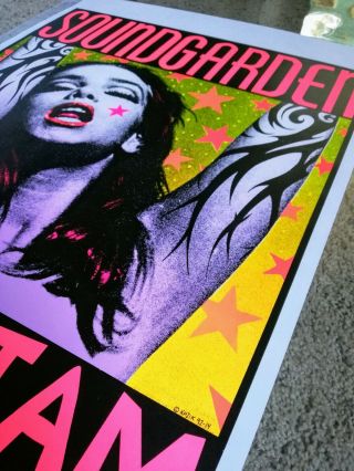 1992 Soundgarden / Pearl Jam Houston,  TX Concert Poster - Kozik (Pink Lady) 2