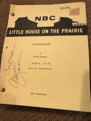 Michael Landon Signed Little House On The Praire Script.  Final Draft 1976