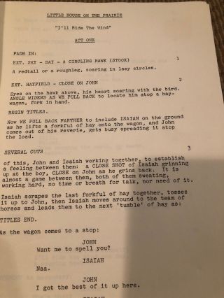Michael Landon Signed Little House On The Praire Script.  Final Draft 1976 4