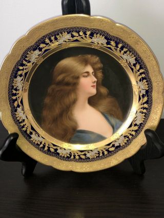 Antique Royal Vienna Porcelain Plate “reflection” Signed Wagner 19c