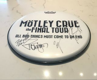 Authentic Signed Motley Crue 15 " Remo Drumhead - The Final Tour