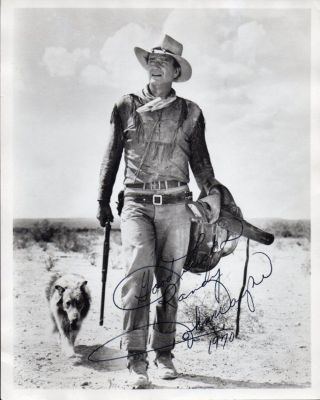 John Wayne Autograph Photo - 8x10 From The Western Film Hondo.  Very Nicely Signed