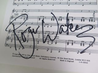 Roger Waters PINK FLOYD Signed 